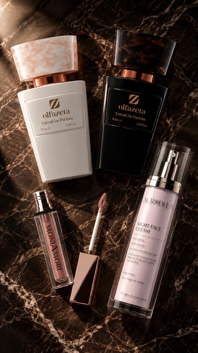 Parfums Olfazeta, gloss Moni Amori et crème de nuit Aurodhea